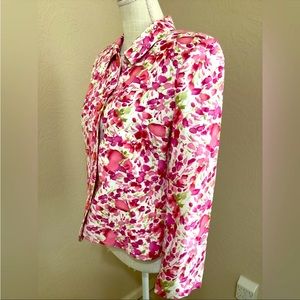 🌱 Harve Benard Floral Linen Blend Jacket | Size 14